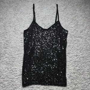 Express Camisole Womens Extra Small Y2K Sequins Adjustable Spaghetti Straps NYE